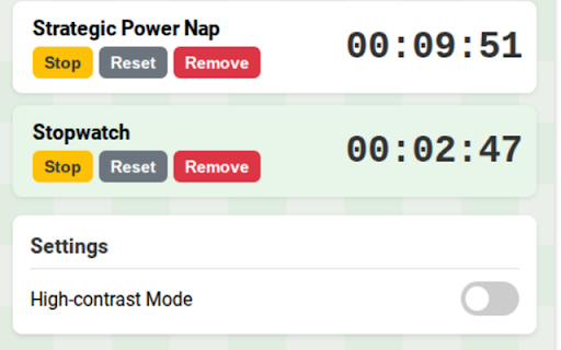 Panda Multi-Timer & Stopwatch :: Create multiple labeled stopwatches and timers that run in the background and notify when done.