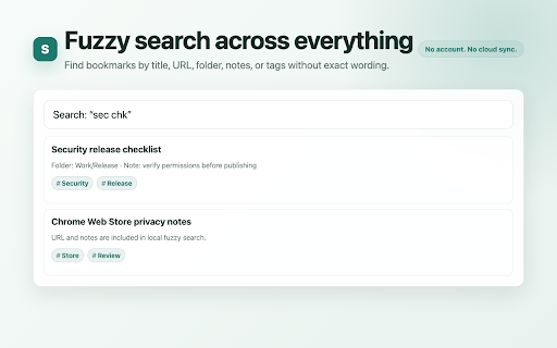 SafeMarks :: Local encrypted bookmark vault. No account or cloud sync.
