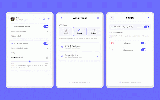 Nostr WoT :: Nostr identity provider, NIP-07 signer, Web of Trust provider, and Lightning wallet.