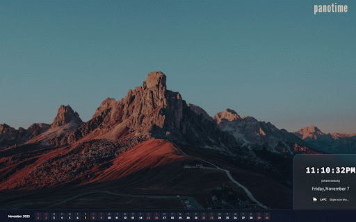 panotime :: Transform your new tab page into a beautiful world clock dashboard - the elegant way to track time across multiple time zones.