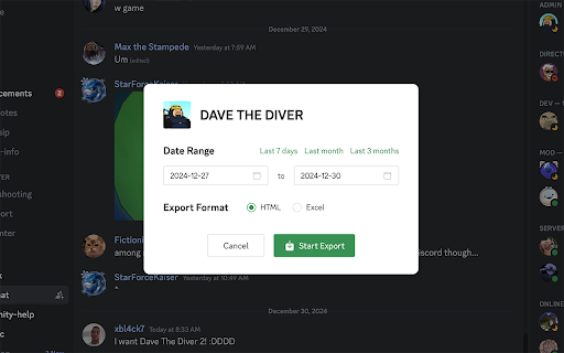 Discord Chat Exporter - Archive chats with ease :: Easily export Discord conversations to Xlsx/HTML formats! Set up quickly, user-friendly interface for efficient chat archiving.