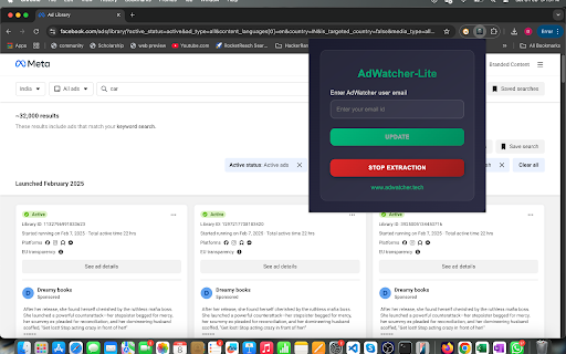 Ad Watcher :: Detects and logs POST requests to Facebook's GraphQL API that contain ad data.