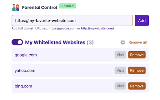 Parental Control | Safe browsing for kids :: Control website access with Parental Control. Manage allowed sites to boost productivity. Simple and easy.