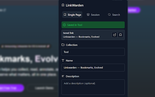 Unofficial Linkwarden :: An unofficial extension for linkwarden.app