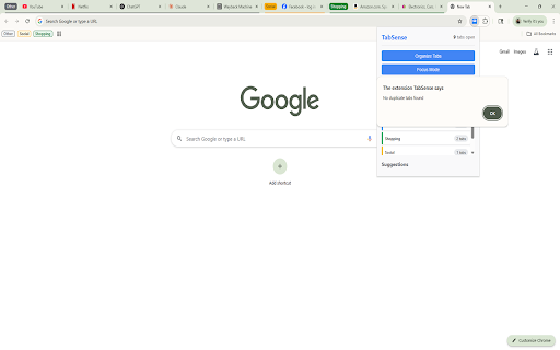 TabSense :: Smart tab management and organization