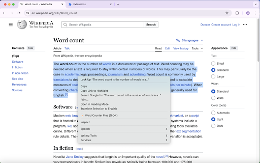Word Counter Plus :: Instantly view word count and detailed text statistics with a simple right-click or keyboard shortcut.