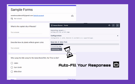 Generate & Autofill Google Forms — AnswerSense :: Generate and autofill answers for supported Google Forms with AI.