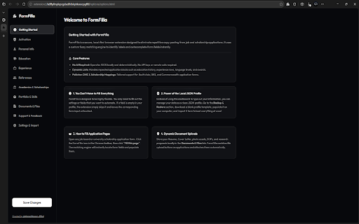 FormFilla :: Fills application forms (jobs, scholarships, admissions) from local JSON profile data. No AI, local-first.
