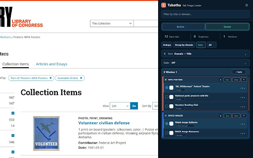 Tabatha - Tab Triage Center :: Fast, private, local tab triage for busy browsers.