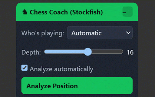 Chess Coach (Stockfish) :: Detects chessboards on lichess.org and chess.com and suggests the best move using Stockfish.