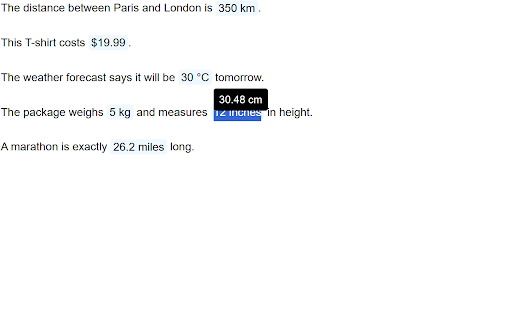 Hover Convert :: Convert units, currencies, and temperatures on any page. Highlight text to see instant results.