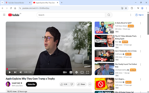YouTube Channel Blocker :: Block unwanted YouTube channels, shorts, and filter by language. Hide/show block buttons for cleaner experience.