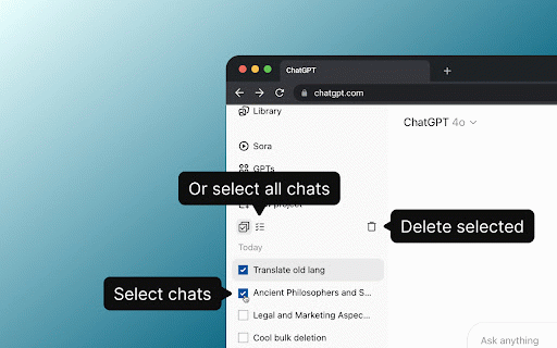 ChatGPT Bulk Delete :: Multi-select & bulk delete