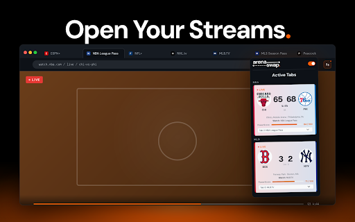 ArenaSwap — Auto-Switch Live NFL, NBA, MarchMadness & MLB Games :: Watches every live game across 31 leagues and auto-switches your browser tab to the most exciting one, as fast as every 6 seconds.
