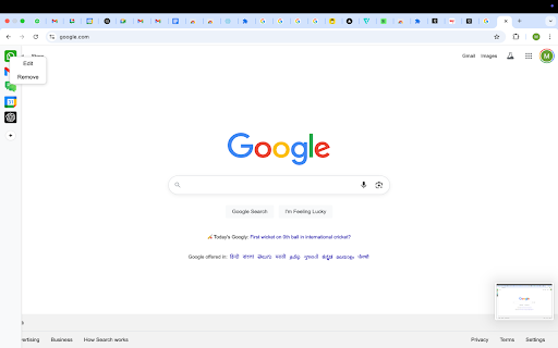 QuickAccess Sidebar :: Customizable sidebar to open Gmail, ChatGPT, WhatsApp and any custom URL. Add icons, set shortcuts, and stay focused.