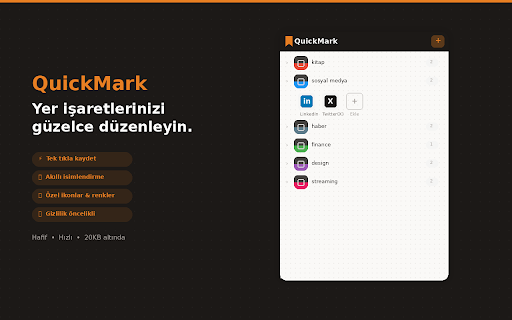 QuickMark - Smart Bookmark Manager :: A minimal, elegant bookmark manager that lives in your bookmark bar. Organize your links with folders and quick access.