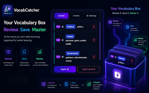 VocabCatcher :: A tool for storing words locally quickly and efficiently.