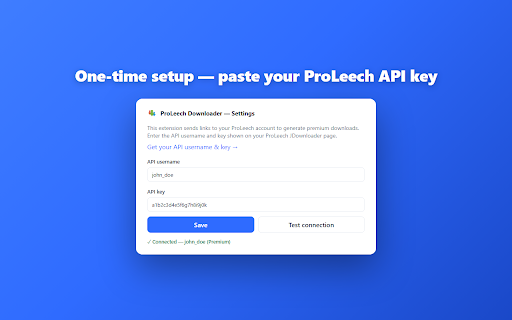 ProLeech Downloader :: Send links from any page to your ProLeech premium account and download them.