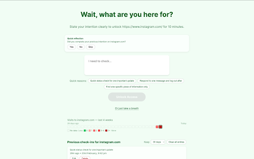 FlowBreaker :: FlowBreaker adds mindful friction to distracting sites so you browse with intent, not impulse.