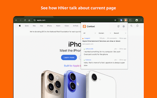 Context :: Find related comments & stories from HN for the current tab