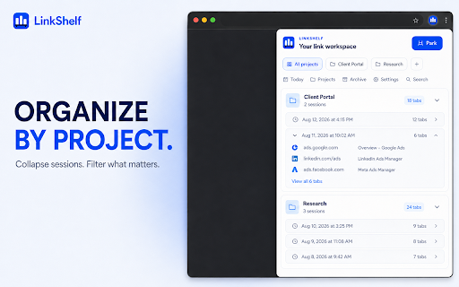 LinkShelf :: Park tabs, organize useful links, and return to them at the right time.