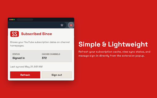 Subscribed Since - YouTube Subscription Dates :: See exactly when you subscribed to any YouTube channel directly on channel pages.