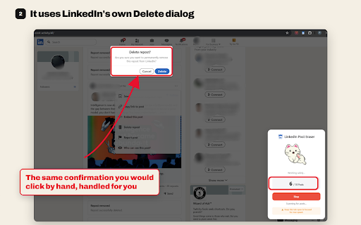 LinkedIn Bulk Deleter & Unliker Pro : Likes, Comments, Post, Repost :: Mass delete your LinkedIn posts, remove reactions, and delete your comments safely with human-like delays. Privacy-first extension.