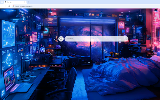 Space Galaxy Bedroom Live Wallpaper :: Transform your space with galaxy-inspired bedroom visuals and quick shortcuts.