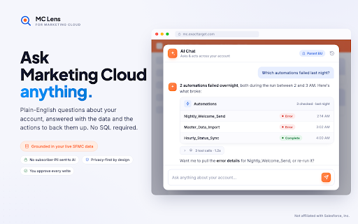 MC Lens :: Productivity tools for Salesforce Marketing Cloud admins and marketers