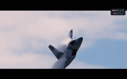 YouTube Speed Master :: A control panel with a slider to adjust YouTube video speed, which auto-hides when not in use. Can also use + and -