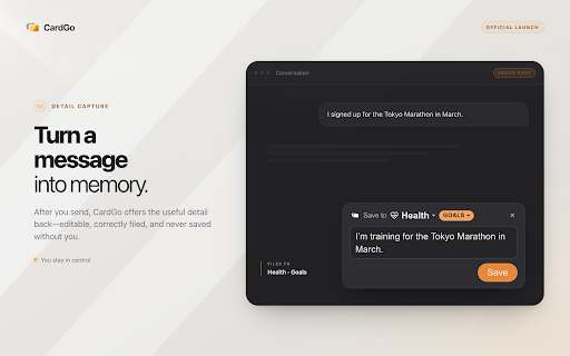 CardGo: AI Context Cards :: Attach reusable context cards to ChatGPT, Claude, Gemini, Perplexity, and Grok — you choose what each chat knows.