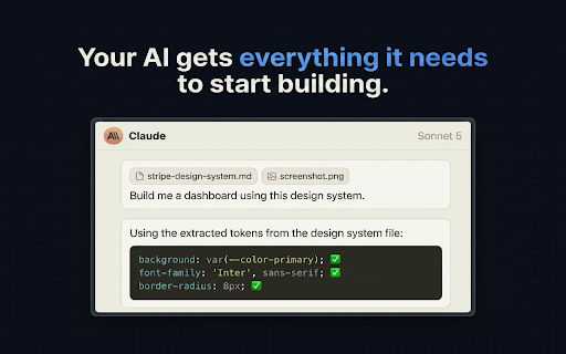 UIDrop — Design System Extractor for AI :: Extract any site's colors, fonts, spacing & components in one click. Sends the design system to your AI coding assistant.