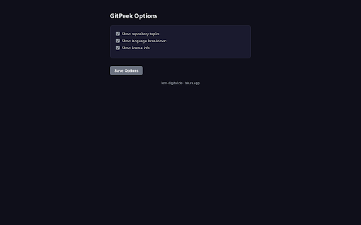GitPeek :: Quick GitHub repo stats when browsing github.com. Stars, forks, issues, language breakdown and more.
