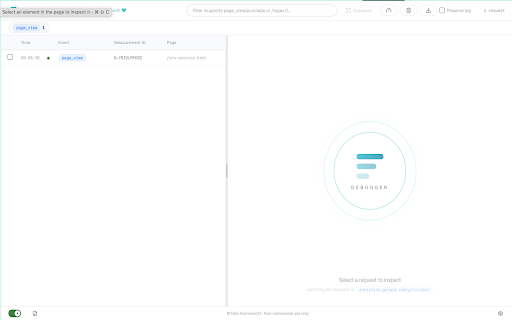 Felix Debugger – GA4 Network Inspector :: Real-time GA4 debugging for Analysts and Developers. Decode, validate and inspect Google Analytics 4 requests.