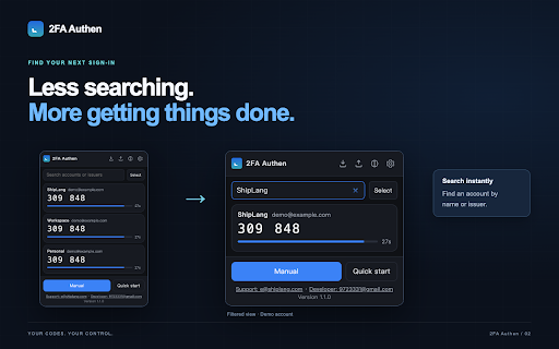 2FA verification code :: Offline TOTP two-step verification code manager: one-click scanning of webpage QR codes, batch migration and import from any…