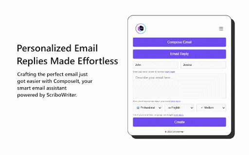 ScriboWriter - AI Email Writer :: Crafting the perfect email just got easier with ScriboWriter, your smart AI email Writer assistant powered by ScriboWriter.