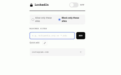 LockedIn :: Block distracting websites and stay focused on what matters