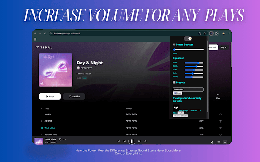 Boostrix - Smart Sound Booster - Volume Amplifier & Equalizer (1000% Boost) :: 🔊 Boost beyond 900%, fine-tune with EQ presetes, and switch themes in a click total audio control in your browser!