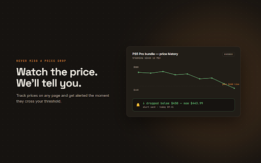 Sincelast — Free Website Change Monitor & Price Tracker for Any Page :: Monitor any web page for changes & price drops. Unlimited local monitors, compare-on-visit, instant alerts. Free, no account.