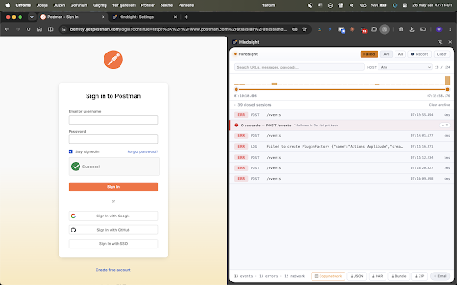 Hindsight :: DevTools you didn't open. Privacy-first passive capture for bug reports.
