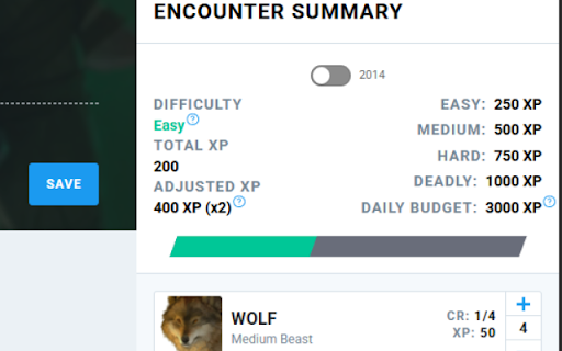 DDB - 2024 Difficulty :: Shows 2024 encounter difficulty in the D&D Beyond Encounter Builder.