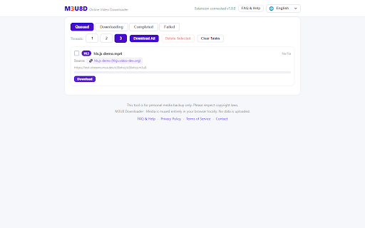 M3U8 Downloader - HLS Video Saver :: Easily detect and capture HLS/M3U8 media streams, auto-name files by page title, and merge segments locally into MP4.