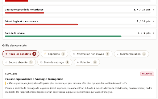 Squiggle - Analyse critique de presse :: Évalue et vérifie la rigueur logique, factuelle et argumentative des articles de presse.