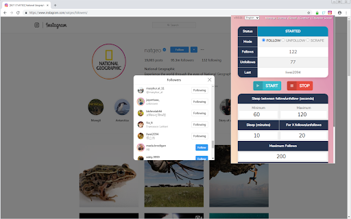 Instagram Auto Follow/Unfollow :: Follow/Unfollow/Scrape automatically Instagram accounts