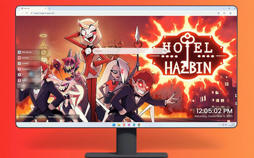 Hazbin Hotel Live Wallpaper :: Hazbin Hotel's fiery hellscape with Charlie and demonic characters in vibrant animated style.