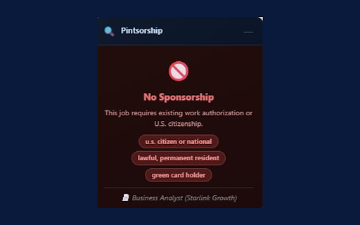 Pintsorship :: Your H1-B and E-verify filter for LinkedIn Job Postings