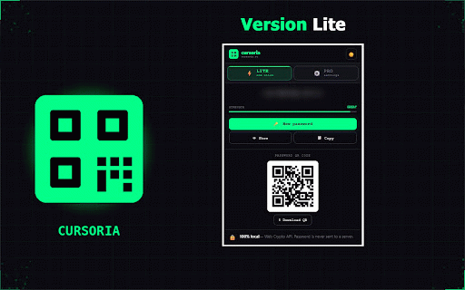 Password Generator — Cursoria :: Strong passwords in one click. 100% local.