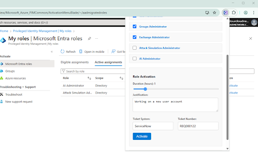 QuickPIM :: Quickly view, select and activate multiple PIM roles at once.