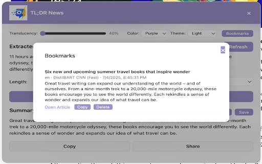TL;DR News :: AI-powered Chrome extension for instant news and article summaries.