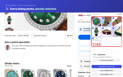 eBay Video Downloader — Save Listing Videos as MP4 :: Save eBay listing videos as playable MP4 files and download every product image in HD. Free use needs no account.